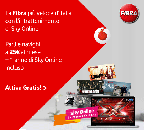 La Fibra più veloce d'Italia con l'intrattenimento di Sky Online